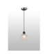 Placid 1.3m Pendant 1 Light E14 15cm Round Textured Diamond Pattern Glass Shade Satin Nickel Clear & Satin Black-3