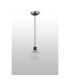 Placid 1.3m Pendant 1 Light E14 15cm Round Textured Diamond Pattern Glass Shade Satin Nickel Clear & Satin Black-8