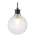 Placid 1.3m Pendant 1 Light E14 15cm Round Dimpled Glass Shade Satin Nickel Clear & Satin Black-7