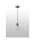 Placid 1.3m Pendant 1 Light E14 15cm Round Dimpled Glass Shade Satin Nickel Clear & Satin Black-8