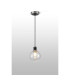 Placid 1.3m Pendant 1 Light E14 15cm Round Textured Melting Glass Shade Satin Nickel Clear & Satin Black-3