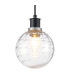 Placid 1.3m Pendant 1 Light E14 15cm Round Textured Melting Glass Shade Satin Nickel Clear & Satin Black-7