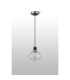 Placid 1.3m Pendant 1 Light E14 15cm Round Textured Melting Glass Shade Satin Nickel Clear & Satin Black-8