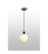 Placid 1.3m Pendant 1 Light E14 15cm Round Glass Shade Satin Nickel Opal & Satin Black-3