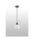Placid 1.3m Pendant 1 Light E14 15cm Round Glass Shade Satin Nickel Opal & Satin Black-8