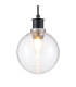 Placid 1.3m Pendant 1 Light E14 15cm Round Ribbed Glass Shade Satin Nickel Clear & Satin Black-7