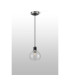 Placid 1.3m Pendant 1 Light E14 15cm Round Ribbed Glass Shade Satin Nickel Clear & Satin Black-8
