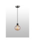 Placid 1.3m Pendant 1 Light E14 15cm Round Segment Glass Shade Satin Nickel Amber Plated & Satin Black-3