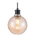 Placid 1.3m Pendant 1 Light E14 15cm Round Segment Glass Shade Satin Nickel Amber Plated & Satin Black-7