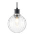 Placid 1.3m Pendant 1 Light E14 15cm Round Segment Glass Shade Satin Nickel Clear & Satin Black-7