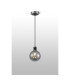 Placid 1.3m Pendant 1 Light E14 15cm Round Segment Glass Shade Satin Nickel Smoke Plated & Satin Black-3