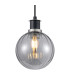 Placid 1.3m Pendant 1 Light E14 15cm Round Segment Glass Shade Satin Nickel Smoke Plated & Satin Black-7