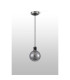 Placid 1.3m Pendant 1 Light E14 15cm Round Segment Glass Shade Satin Nickel Smoke Plated & Satin Black-8