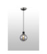 Placid 1.3m Pendant 1 Light E14 15cm Round Glass Shade Satin Nickel Smoke Plated & Satin Black-3