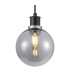 Placid 1.3m Pendant 1 Light E14 15cm Round Glass Shade Satin Nickel Smoke Plated & Satin Black-7
