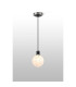 Placid 1.3m Pendant 1 Light E14 15cm Round Speckled Glass Shade Satin Nickel White & Satin Black-3