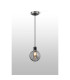 Placid 1.3m Pendant 1 Light E14 15cm Round Textured Smooth / Ribbed Glass Shade Satin Nickel Smoke Plated & Satin Black-3