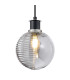 Placid 1.3m Pendant 1 Light E14 15cm Round Textured Smooth / Ribbed Glass Shade Satin Nickel Smoke Plated & Satin Black-7