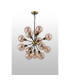 Placid 78cm Pendant 14 Light E14 15cm Round Glass Shade Brass Amber Plated & Satin Black-8