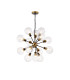 Placid 78cm Pendant 14 Light E14 15cm Round Glass Shade Brass Clear & Satin Black-1