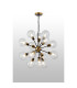 Placid 78cm Pendant 14 Light E14 15cm Round Glass Shade Brass Clear & Satin Black-3