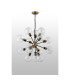 Placid 78cm Pendant 14 Light E14 15cm Round Glass Shade Brass Clear & Satin Black-8