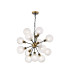 Placid 78cm Pendant 14 Light E14 15cm Round Textured Crumple Glass Shade Brass Clear & Satin Black-1