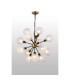 Placid 78cm Pendant 14 Light E14 15cm Round Textured Crumple Glass Shade Brass Clear & Satin Black-3