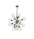 Placid 78cm Pendant 14 Light E14 15cm Round Textured Crumple Glass Shade Brass Clear & Satin Black-4