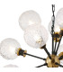 Placid 78cm Pendant 14 Light E14 15cm Round Textured Crumple Glass Shade Brass Clear & Satin Black-6