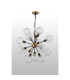 Placid 78cm Pendant 14 Light E14 15cm Round Textured Crumple Glass Shade Brass Clear & Satin Black-8