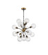Placid 78cm Pendant 14 Light E14 15cm Round Textured Diamond Pattern Glass Shade Brass Clear & Satin Black-3