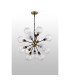 Placid 78cm Pendant 14 Light E14 15cm Round Textured Diamond Pattern Glass Shade Brass Clear & Satin Black-7