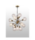 Placid 78cm Pendant 14 Light E14 15cm Round Dimpled Glass Shade Brass Clear & Satin Black-3