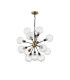 Placid 78cm Pendant 14 Light E14 15cm Round Dimpled Glass Shade Brass Clear & Satin Black-4