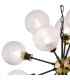 Placid 78cm Pendant 14 Light E14 15cm Round Dimpled Glass Shade Brass Clear & Satin Black-6
