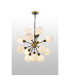 Placid 78cm Pendant 14 Light E14 15cm Round White & Grey Marble Effect Glass Shade Brass & Satin Black Framework-3