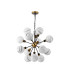 Placid 78cm Pendant 14 Light E14 15cm Round White & Grey Marble Effect Glass Shade Brass & Satin Black Framework-4