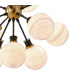 Placid 78cm Pendant 14 Light E14 15cm Round White & Grey Marble Effect Glass Shade Brass & Satin Black Framework-7