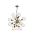 Placid 78cm Pendant 14 Light E14 15cm Round Textured Melting Glass Shade Brass Clear & Satin Black-1