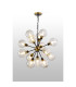 Placid 78cm Pendant 14 Light E14 15cm Round Textured Melting Glass Shade Brass Clear & Satin Black-3