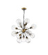 Placid 78cm Pendant 14 Light E14 15cm Round Textured Melting Glass Shade Brass Clear & Satin Black-4