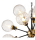 Placid 78cm Pendant 14 Light E14 15cm Round Textured Melting Glass Shade Brass Clear & Satin Black-6