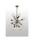 Placid 78cm Pendant 14 Light E14 15cm Round Textured Melting Glass Shade Brass Clear & Satin Black-8