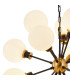 Placid 78cm Pendant 14 Light E14 15cm Round Glass Shade Brass Opal & Satin Black-6
