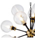 Placid 78cm Pendant 14 Light E14 15cm Round Ribbed Glass Shade Brass Clear & Satin Black-6