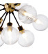 Placid 78cm Pendant 14 Light E14 15cm Round Ribbed Glass Shade Brass Clear & Satin Black-7