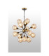 Placid 78cm Pendant 14 Light E14 15cm Round Segment Glass Shade Brass Amber Plated & Satin Black-3