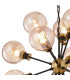 Placid 78cm Pendant 14 Light E14 15cm Round Segment Glass Shade Brass Amber Plated & Satin Black-6