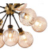 Placid 78cm Pendant 14 Light E14 15cm Round Segment Glass Shade Brass Amber Plated & Satin Black-7